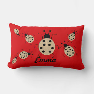 Save me! Cute colourful ladybugs,personalized Lumbar Pillow