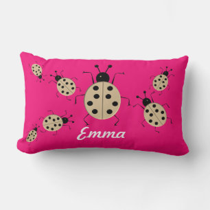 Save me! Cute colourful ladybugs,personalized Lumbar Pillow