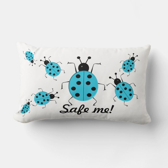Save me! Cute colourful ladybugs,personalized Lumbar Pillow (Front)