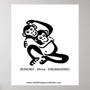Save me! Endangered BONOBO - poster