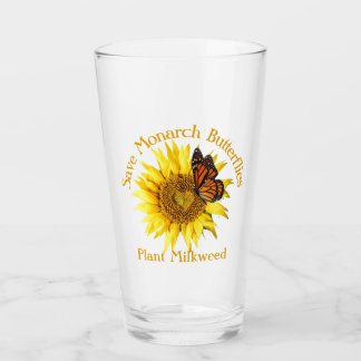 Save Monarch Butterflies, Monarch on a sunflower Glass
