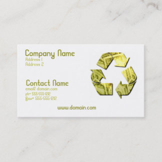 Save Money Recycle Business Card
