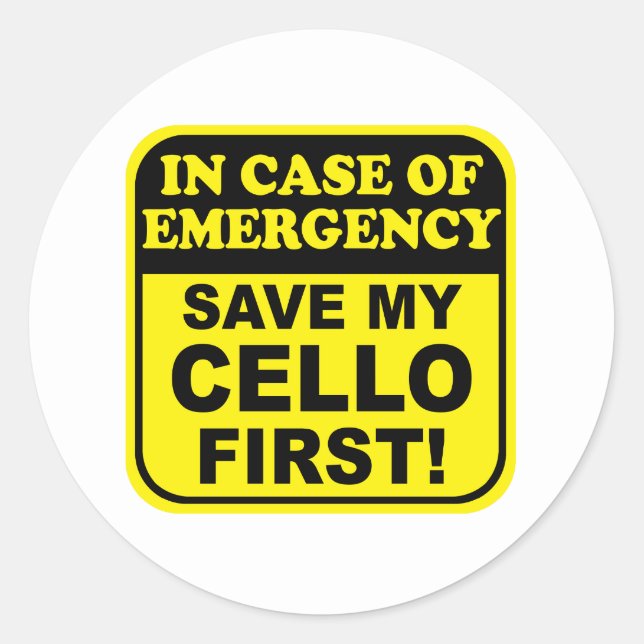 Save My Cello Classic Round Sticker (Front)