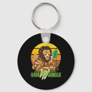Save My Jungle - Lion Environmental Protection Nat Keychain