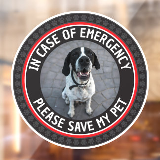 SAVE MY PET Safety Alert Custom Photo Modern  Window Cling