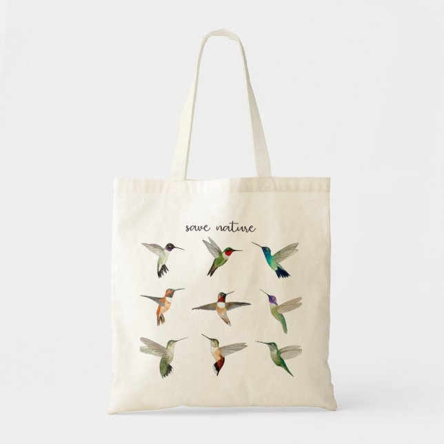 Save Nature North American Hummingbirds Tote Bag (Front)
