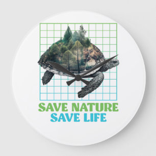 Save Nature protected species Environment Copy Cop Large Clock