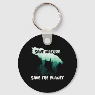 Save Nature Save Planet Environmental Protection  Keychain