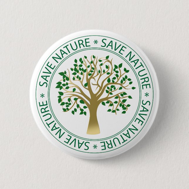 Save nature seal 2 inch round button (Front)