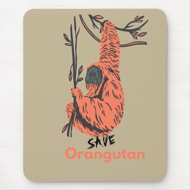 Save orangutan mouse pad (Front)
