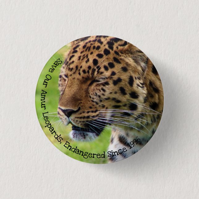 Save Our Amur Leopards 1 Inch Round Button (Front)