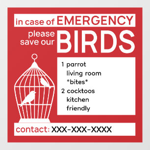 Save Our Birds Editable Window Cling