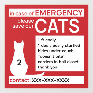 Save Our Cats Editable Window Cling