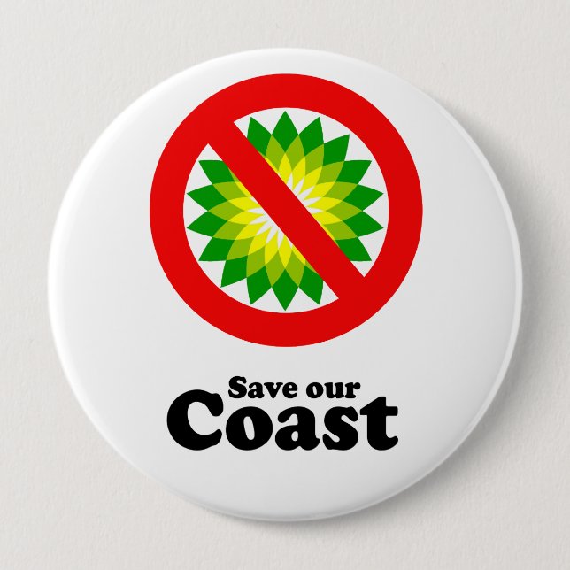 SAVE OUR COAST 4 INCH ROUND BUTTON (Front)