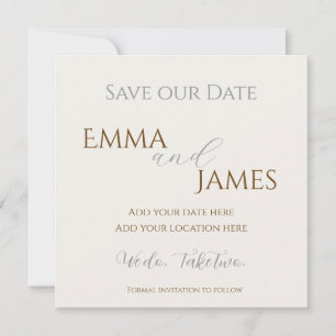 Save our Date Card minimalist 7 elegant