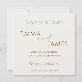 Save our Date Card minimalist 7 elegant