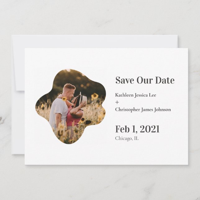 Save Our Date Fun Simple Playful Photo Wedding Announcement (Front)