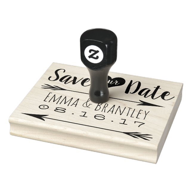 Save Our Date Hearts and Arrows Wedding Stamp (Stamp)
