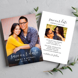 Save Our Date Modern Handwritten Script Photo Save The Date