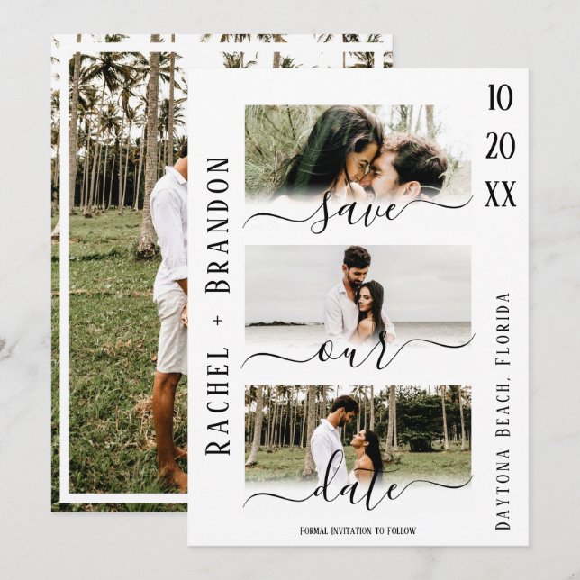 Save Our Date Modern Photo Wedding Save the Date (Front/Back)