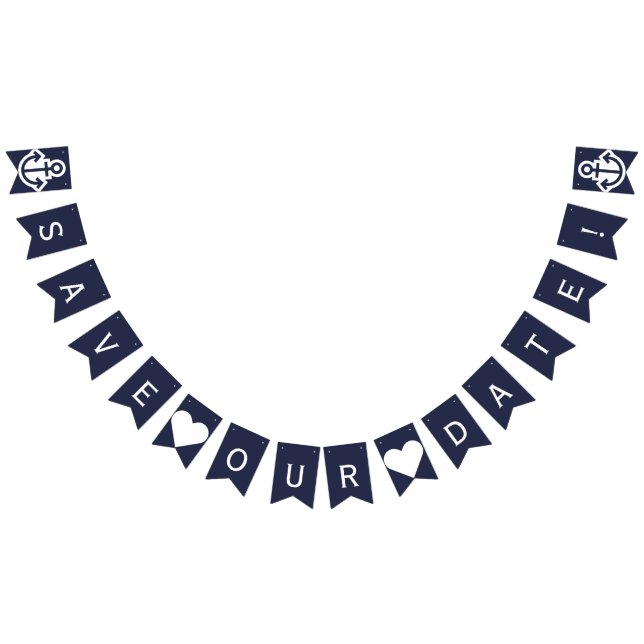 Save Our Date Nautical Bunting Photo Prop Flags (All)