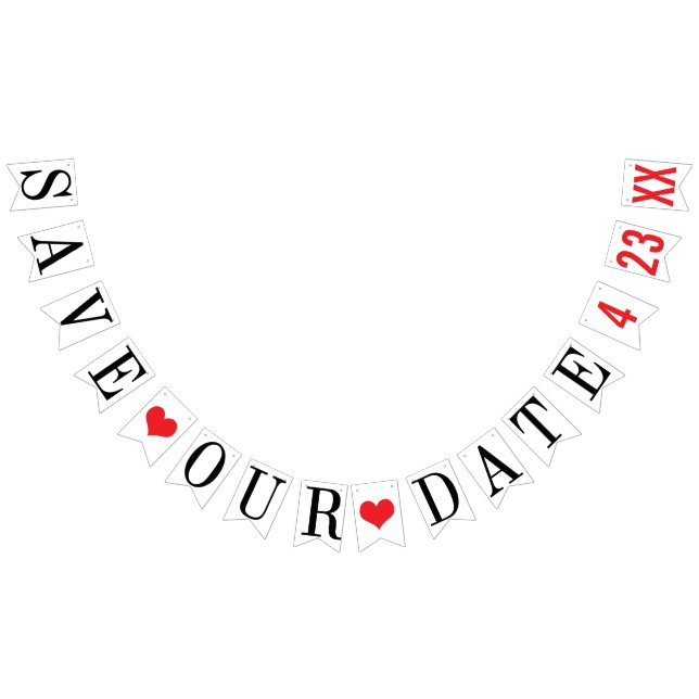 SAVE OUR DATE: PERSONALIZED WEDDING DATE BUNTING FLAGS (All)
