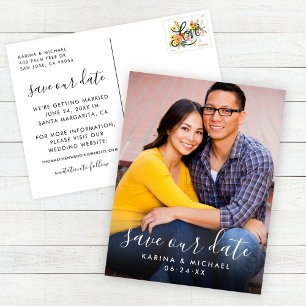 Save Our Date Portrait Photo Wedding Announcement Postcard