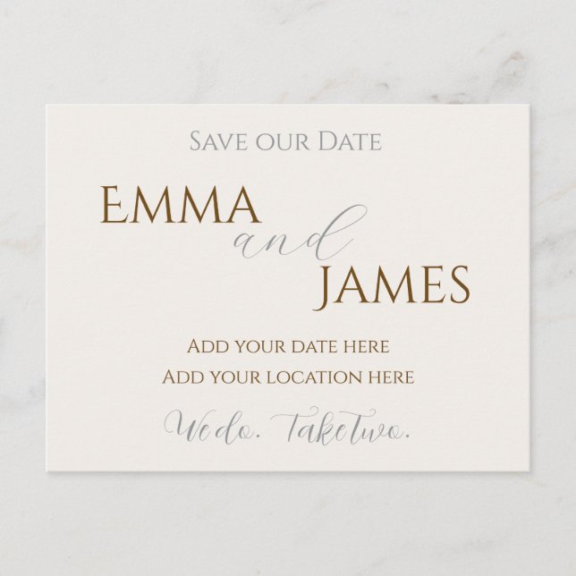 Save our Date Postcard minimalist and elegant (Front)