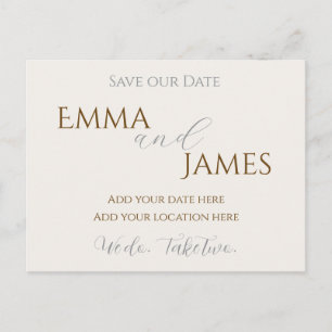 Save our Date Postcard minimalist & elegant