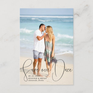 Save Our Date Refined Lines Smooth Pen Script Invitation