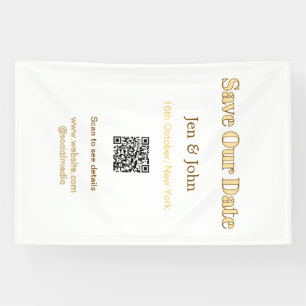 Save our date Scan QR for details name date webite Banner
