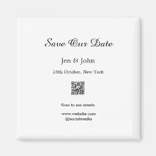 Save our date Scan QR for details name date webite Magnet
