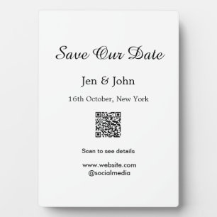 Save our date Scan QR for details name date webite Plaque
