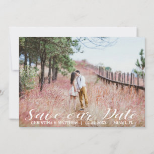 SAVE OUR DATE Wedding  4 PHOTOS Collage Blue Save The Date