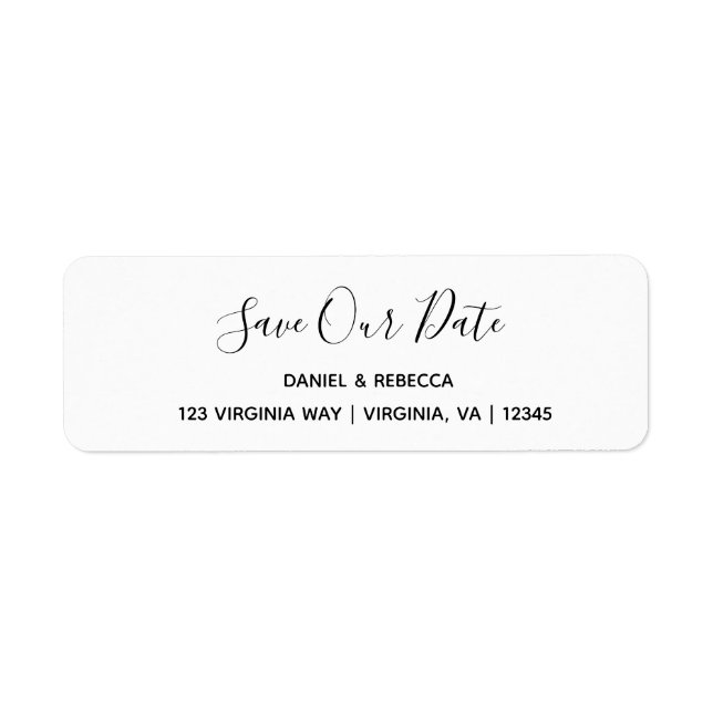 Save Our Date Wedding Address Return Label (Front)