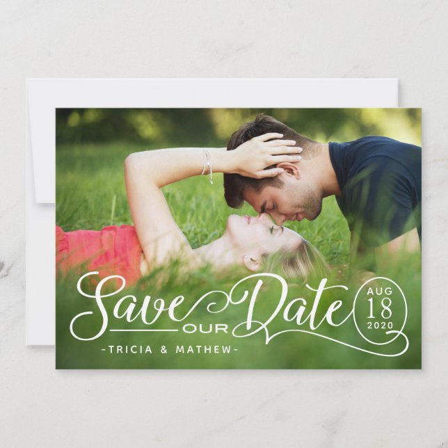 Save OUR Date Wedding | Elegant Script Invitation (Front)