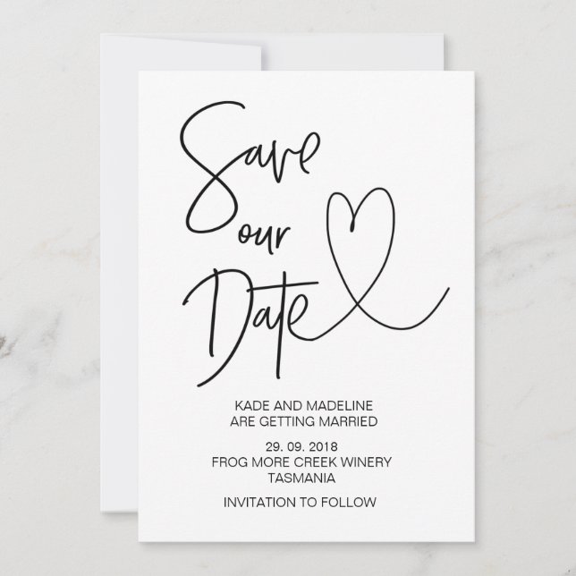 Save Our Date Wedding Invitation (Front)
