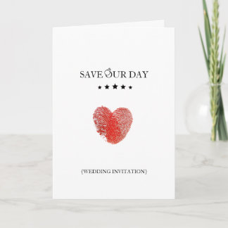 Save our day announcement folded invitation card