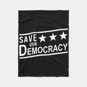 Save Our Democracy Anti-trump Protest Fleece Blanket