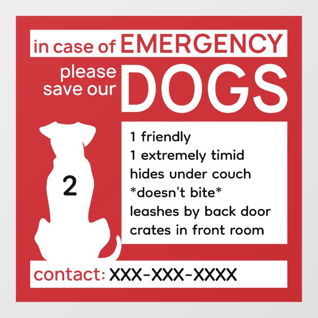 Save Our Dogs Editable Window Cling (Sheet)
