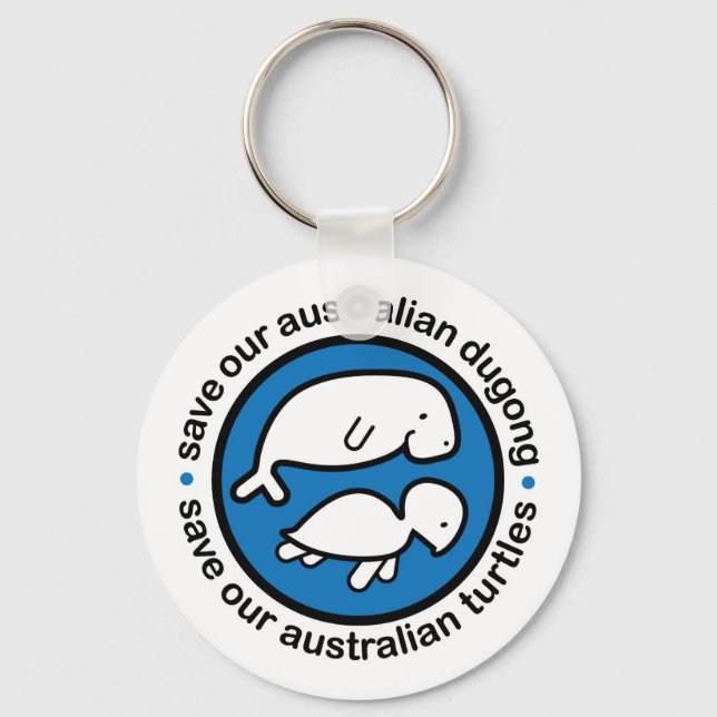 Save our dugong & turtles keychain (Front)