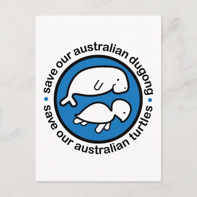 Save our dugong & turtles postcard (Front)