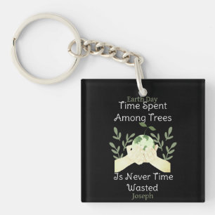 save our earth, earth day, love earth, personalize keychain