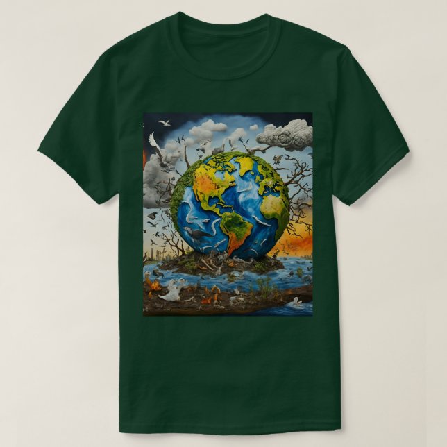 Save our Earth from Global Warming T-Shirt  (Design Front)