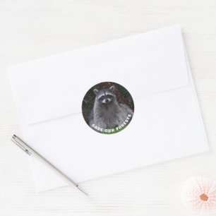 Save Our Forests Raccoon Wildlife Classic Round Sticker