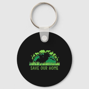 Save Our Home Animals Wildlife Conservation Earth  Keychain