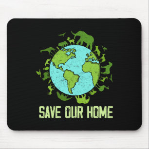 Save Our Home Animals Wildlife Conservation Earth Mouse Pad