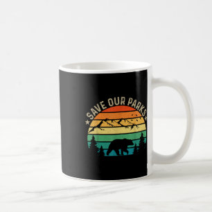 Save Our National Parks Retro Hiking  Coffee Mug