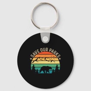 Save Our National Parks Retro Hiking Keychain