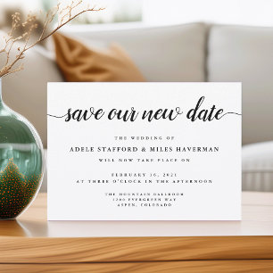 Save Our New Date Wedding Postponement Save The Date